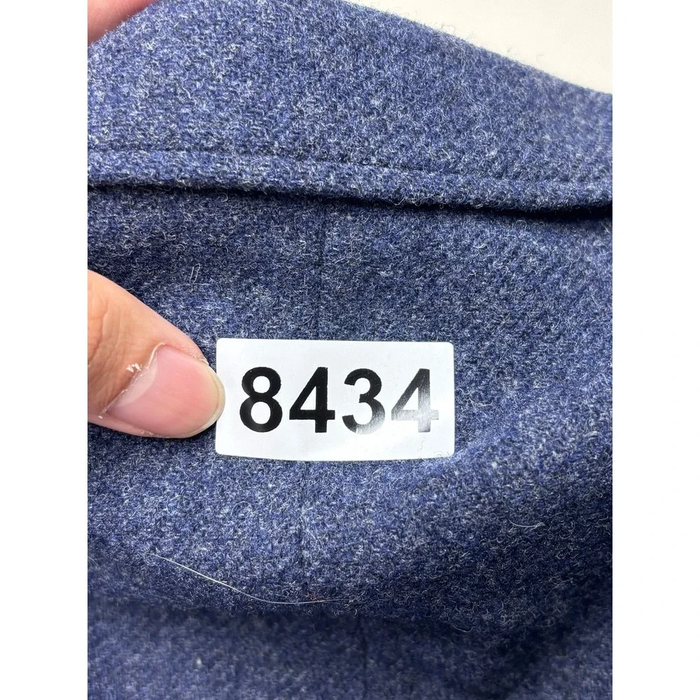J. Crew Mens 38R Blue Wool Blend Blazer Sport Coat Suede Elbow Patches